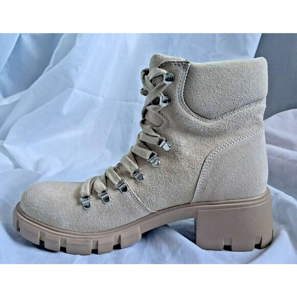 Steve Madden Hint Sand Tan Suede Hiking Combat Moto Boots Size 11M - Picture 3 of 14